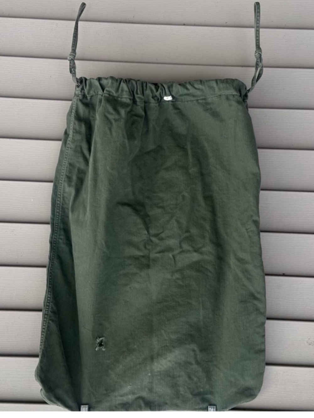 Vintage Vietnam War ARMY BARRACK Canvas Laundry Duffle Bag Olive Drab sashiko